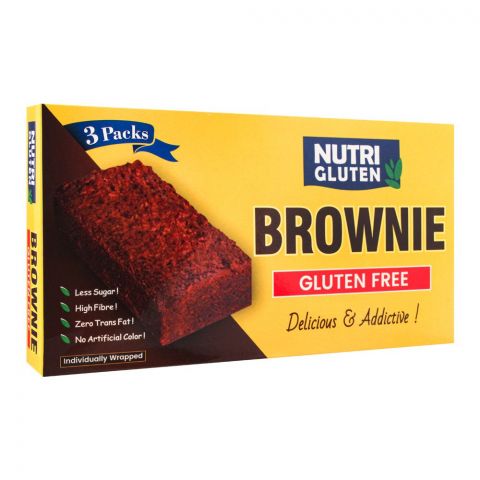 Nutri Gluten Brownie Plain, Gluten Free, 3-Pack, 100g