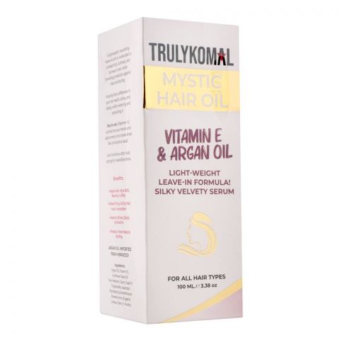 Truly Komal Vitamin E & Argan Oil Mystic Oil, For All Hair Types, 100ml