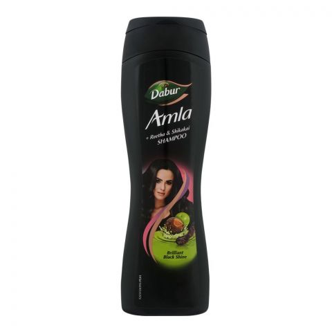 Dabur Amla Reetha & Shikakai Brilliant Black Shine Shampoo, 175ml