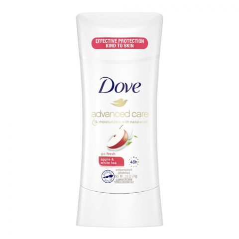 Dove Advanced Care 48H Go Fresh Apple & White Tea Deodorant Stick, For Women, 74g