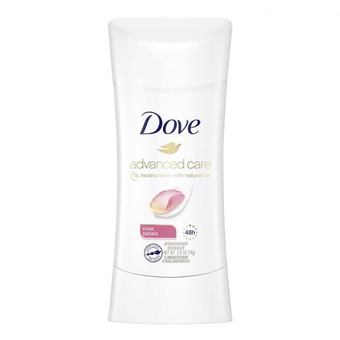 Dove Advanced Care 48H Rose Petal Deodorant Stick, For Women, 74g
