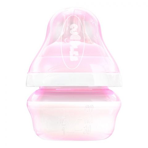 Cuddles Wide Neck Anti-Colic Feeding Bottle, 0m+, Pink, 60ml