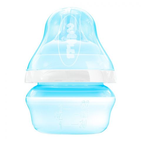 Cuddles Wide Neck Anti-Colic Feeding Bottle, 0m+, Blue, 60ml