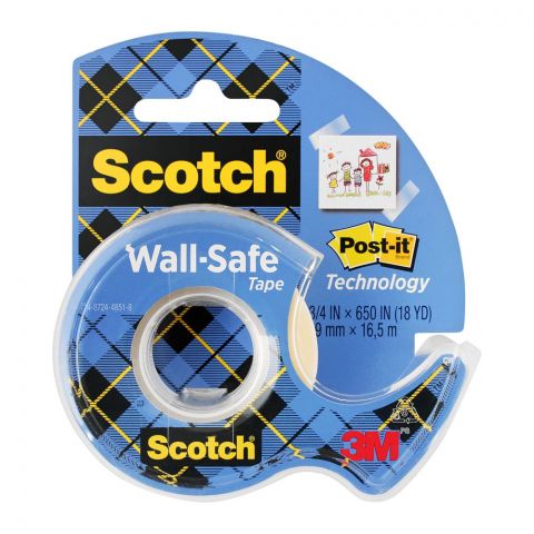 Scotch Wall-Safe Blue Tape, 3/4 19mm