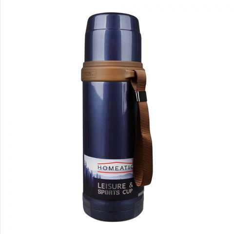 Homeatic Steel Water Bottle, 600ml Capacity, Blue, KD-596