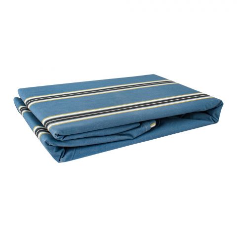 Sanaullah Elite Double Cotton Bed Sheet, Blue