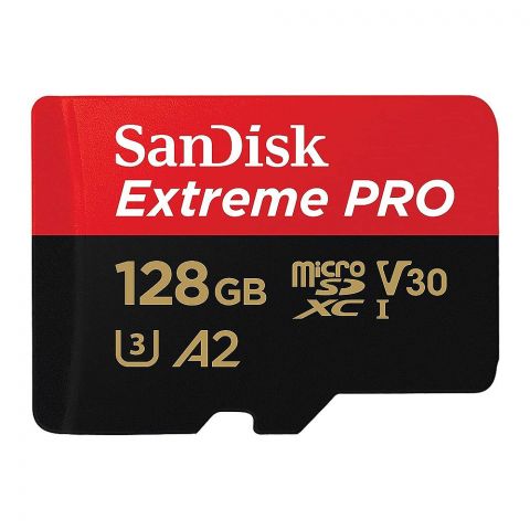 Sandisk Extreme Pro Micro SDXC UHS-1 Card With Adapter, 128GB