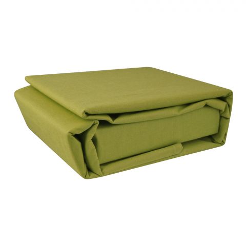 Plushmink Blissfull Double Cotton Bed Sheet, Light Green