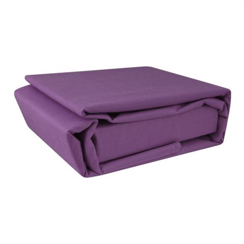 Plushmink Blissfull Double Cotton Bed Sheet, Purple