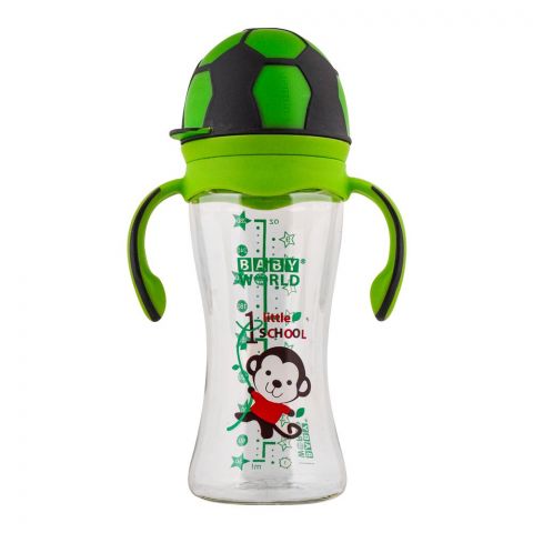 Baby World Contra Colic Wide Neck Feeding Bottle With Handle Green, BW2031