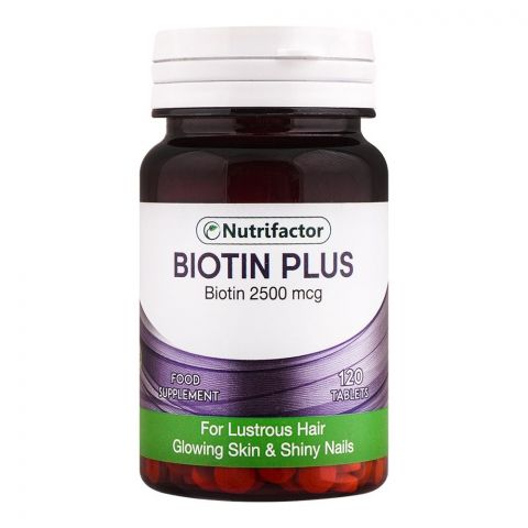Nutrifactor Biotin Plus 2500 Mcg Food Supplement Tablet, 120-Pack