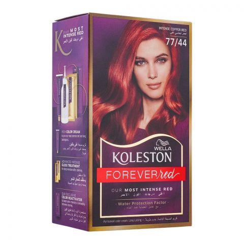 Wella Koleston Forever Red Color Cream Kit, 77/44, Intense Copper Red