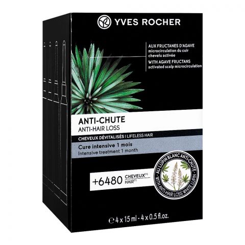 Yves Rocher Anti-Hair Loss Lifeless Hair Intensive Treatment, 4 x 15ml