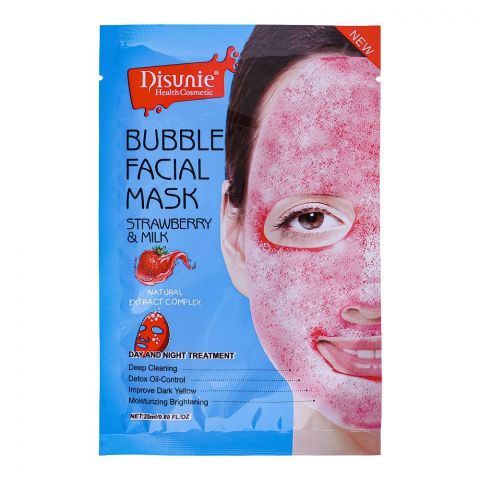 Disunie Strawberry & Milk Bubble Facial Mask, 25ml