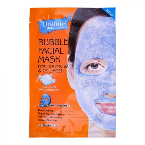 Disunie Hyaluronic Acid & Collagen Bubble Facial Mask, 25ml