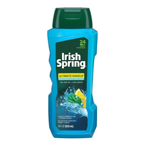 Irish Spring Ultimate Wakeup Tea Tree Oil + Iced Lemon Body Wash, 532ml