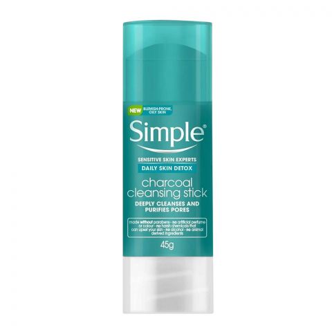 Simple Sensitive Skin Experts Charcoal Cleansing Stick, 45g