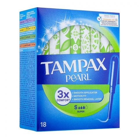 Tampax Pearl 3x Comfort Super Tampoons, 18-Pack