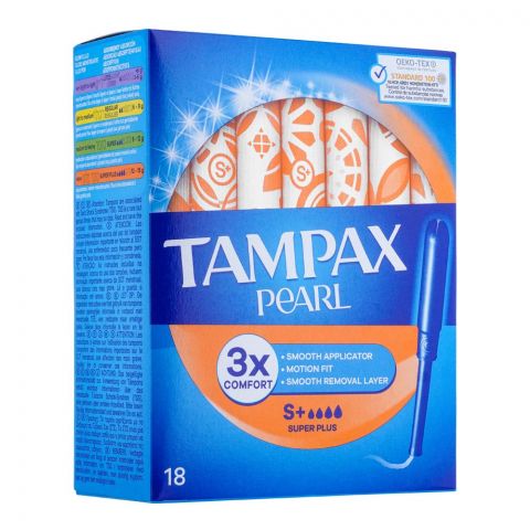 Tampax Pearl 3x Comfort Super Plus Tampoons, 18-Pack