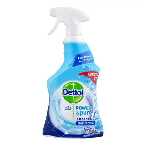 Dettol Power & Pure Advance Bathroom Spray, 1 Liter