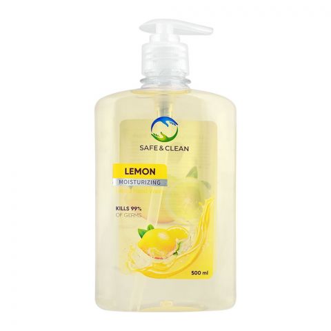 Safe & Clean Lemon Moisturizing Liquid Hand Wash, 500ml
