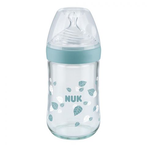 Nuk Nature Sense Glass Feeding Bottle, Silicon, 10745129, 240ml
