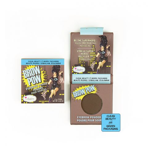 The Balm Cosmetics Brow Pow Eyebrow Powder, Poudre Pour Sourcils, Dark Brown, 1.2g