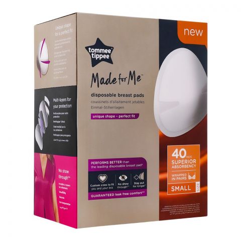 Tommee Tippee Disposable Breast Pads Small, Guaranteed Leak Free Comfort, 423629, 40-Pack