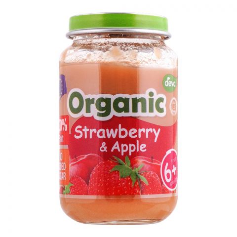 Deva Organic Strawberry & Apple Baby Food, No Added Sugar, 6+, 190g