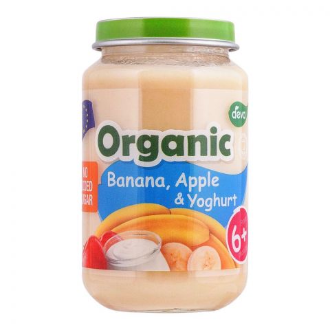 Deva Organic Banana, Apple & Yoghurt Baby Food, No Added Sugar, 6+, 190g