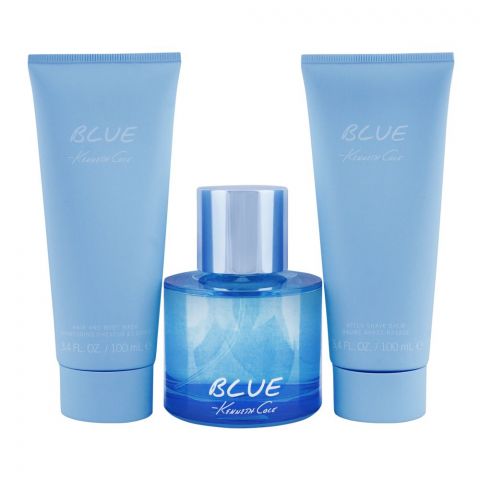 Kenneth Cole Blue Perfume Gift Set For Men, Eau De Toilette 100ml + After Shave 100ml + Body Wash 100ml