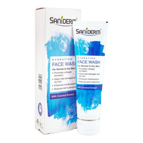 Saniderm Coconut Extract Hydrating Face Wash, For Normal To Dry Skin, 90g