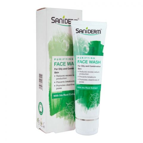Saniderm Iris Root Extract Purifying Face Wash, For Oily & Combination Skin, 90g