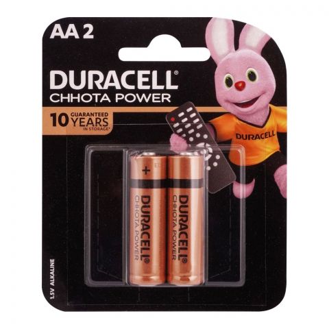 Duracell Chhota Power AA Batteries, 1.5V, Alkaline, AA2, 2-Pack