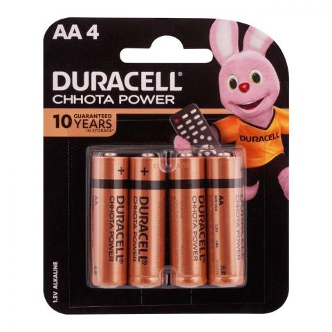 Duracell Chhota Power, AA Batteries, 1.5V Alkaline, AA4, 4-Pack