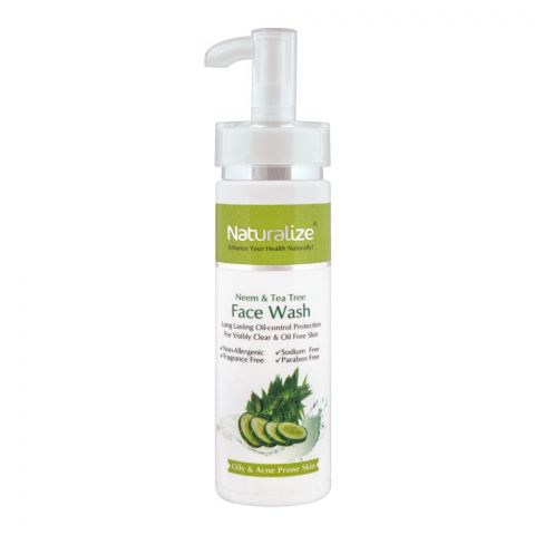 Naturalize Neem & Tea Tree Face Wash, For Oily & Acne Prone Skin, 175ml