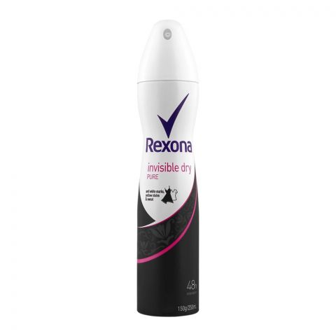Rexona Motion Sense Women Invisible Dry Pure 48hrs Antiperspirant Body Spray, 250ml