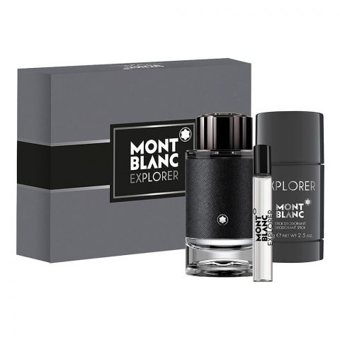 Mont Blanc Explorer Set, Eau De Parfum 100ml + Eau De Parfum 7.5ml + Deodorant Stick, 75g