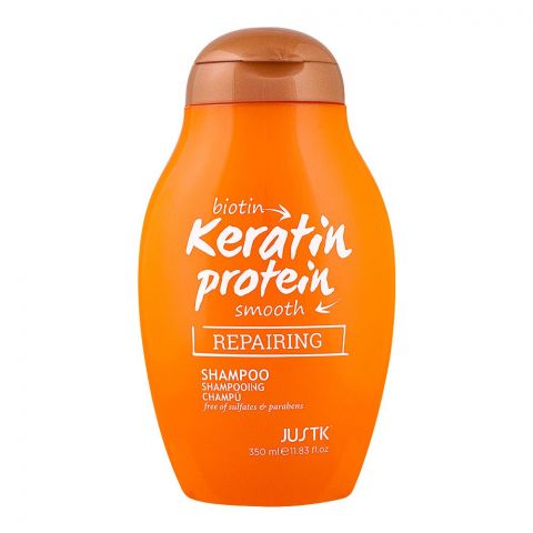 JUSTK Biotin, Keratin Protein, Smooth Repairing Shampoo, 350ml