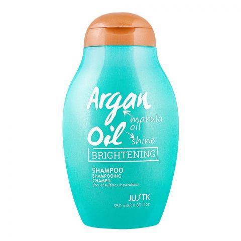 JUSTK Argan Oil, Marula Oil, Shine Brightening Shampoo, 350ml
