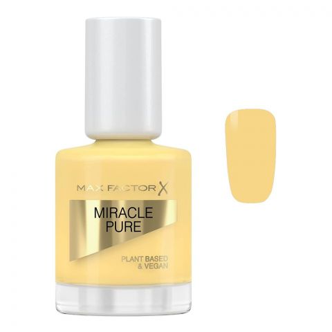 Max Factor Miracle Pure Plant Based & Vegan Nail Polish 12ml, 500, Lemon Tea
