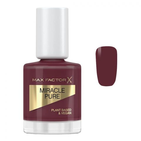 Max Factor Miracle Pure Plant Based & Vegan Nail Polish 12ml, 373, Regal Garnet
