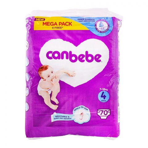 Canbebe Baby Diaper Maxi-4, 7-18kg, Mega Pack 70-Pack