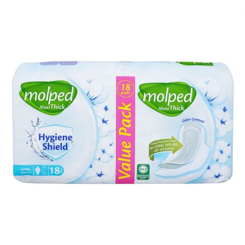 Molped Maxi Thick Hygiene Shield Long, Value Pack 18-Pack