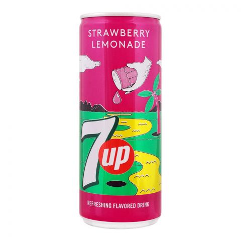7Up Strawberry Lemonade Drink Can, 250ml