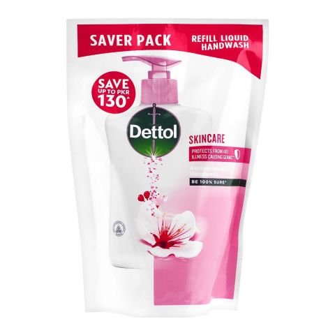 Dettol Skincare Anti-Bacterial Hand Wash, Pouch Refill Saver Pack, 375ml