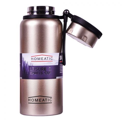 Homeatic Steel Water Bottle, Golden KD-840, 950ml