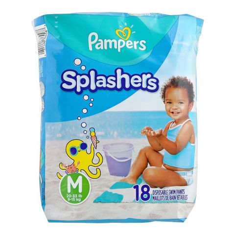 Pampers Splashers Swim Pants, M 9-15 KG, 18-Pack