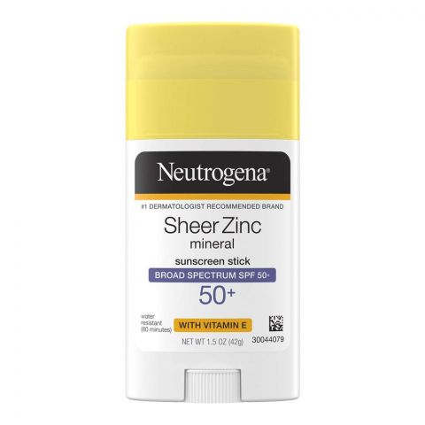 Neutrogena Sheer Zinc Mineral Sunscreen Stick, SPF-50, 42g