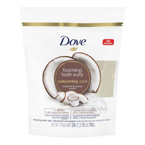 Dove Pampering Care Coconut & Cocoa Scent Foaming Bath Salts, 793g